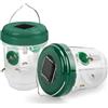 Trusttread Set di 2 trappole per vespe ad energia solare, riutilizzabili, da appendere, per insetti e calabroni, protezione sicura per giardino e patio (verde)