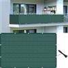 XUEDNGM Telo Frangivento da Esterno 80 x 280 cm Leggera e Durevole, Respirante, Permeabile Telo Copri Ringhiera da Esterno con Occhielli Corde e Fascetta, per Balcone Giardino, Verde Scuro