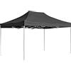 vidaXL Gazebo Pieghevole Classico Elegante Impermeabile Tenda Party Eventi Tendone da Giardino in Lega Alluminio Tessuto Oxfort PVC 4,5x3 m Antracite