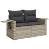 vidaXL Divano da Giardino con Cuscini 2 Posti Grigio Chiaro Polyrattan