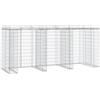 vidaXL Parete Gabbioni Bidone Spazzatura 270x91x120 cm Ferro Zincato