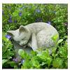 Burgess Home & Garden Statua del gatto addormentato | Decorazione da giardino in cemento con gattino in pietra ricostituita
