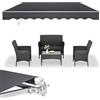 UISEBRT Tenda da sole in alluminio per Balconi con Braccio Articolato Tenda Parasole a Cassonetto Snodabile protezione solare (Grigio Scuro, 360 x 300 cm)