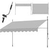 tectake® Tenda da Sole a Morsetto con Manovella, Altezza e Inclinazione Regolabile, Telo Impermeabile e Resistente ai Raggi UV, Ideale per Balcone e Terrazzo, 350x180cm - Grigio Chiaro