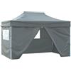 vidaXL Gazebo Professionale Pieghevole 4 Pareti 3x4m Acciaio Antracite