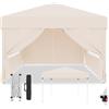 TRIUMPHKEY Gazebo 3x3 Pieghevole Impermeabile con Protezione UV 50+, Gazebo Esterno Resistente Durevole per Giardini, Mercati, Patii, Gazebos Pieghevole con Quattro Pareti laterali Rimovibili, Beige