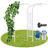 Generic Semi-Arcos di Rosa Pergolato, Arco da Giardino per Rampicanti Pergole per Esterno Arco per Rose Metallo Mezza Parete Laterale Robusto, Supporto Piante Antiruggine(White,1.5M*2.4m/4.9FT*7.8FT)