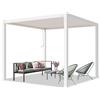TOOLPORT PRIMEYARD Pergola 3x3 m montanti in alluminio bianco con tetto a doghe in acciaio gazebo da giardino