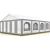 TOOLPORT Tendone per Feste 5x8 m Gazebo Party per sagre, mercati ca. PE 450 N Bianco-Grigio