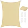 SUNLIMEI Vela Ombreggiante Traspirante 1.5 x 2.5 m Rettangolare Protezione Solare Anti UV HDPE Traspirante Tessuto Ombreggiante con Fune per Giardino, Terrazza, Piscina (Personalizzabile), Color Crema