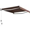 COSTWAY Tenda da Sole per Esterno Avvolgibile, Tenda da Sole a Bracci Estensibili con Telaio in Alluminio e Tettuccio Resistente al Sole e Impermeabile e Manovella (Marrone, 295 x 250 cm)