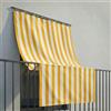 INTRECCI Tenda da Sole per Esterno, Verande e Balconi, Impermeabile, a Caduta, 145x250 cm con Occhielli Laterali, Telo Ombreggiante, Riduce Luce e Calore, Migliora la Privacy, a Righe Colore Giallo