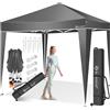 KESSER® Gazebo Pieghevole 3x3m | Pop-Up Regolabile in Altezza Stabile Impermeabile Resistente all'Inverno | Protezione UV 50+ Inclusa Borsa con Ruote & Ancoraggio al Suolo - Antracite