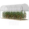 Outsunny Serra Outsunny con film in rete PE, serra in film d'acciaio resistente all'inverno, serra per balcone, giardino, 400x120x170cm, casa per pomodori, ortaggi, fiori, piante, bianco