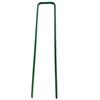 WUEFFE Picchetti a U in acciaio zincato a caldo Antiruggine 15x3 cm. Ø 3 mm. - Ancoraggio a terra telo pacciamatura, reti, erba sintetica (20, Rivestito Pvc Verde)