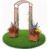 Melko Arco per rampicanti 179 x 206 cm in legno, arco da giardino incluso. 2 fioriere, supporto per rampicanti a semicerchio