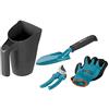 Gardena Promozione Piccoli Attrezzi Gardena: Kit per Giardino da 4 Pezzi, Forbici Universale, Stabile Trapiantatore, Tanica, Guanti da Giardino (8966-30)