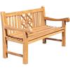 CLP Panca da Giardino in Teak Florida I Panca con Seduta ergonomica in Legno Massiccio I Altezza della Seduta: 44 CM, Colore:Teak, Dimensione:150 cm