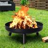 Peviasot Braciere, Braciere Ø 80 cm, Braciere da giardino con 3 gambe e maniglie rimovibili, antiruggine, focolare in acciaio per giardino, terrazzo, focolare, barbecue