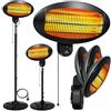 KESSER® Riscaldamento radiante 2000 Watt, infrarossi, da terra, terrazza, radiante, regolabile in altezza,