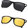 AOZAN Occhiali da sole polarizzati a clip con montatura nera opaca compatibile con Ray-Ban Meta Wayfarer RW4006 50 mm per uomini e donne - Onyx Black & HI-DEF Yellow