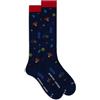 Gallo Calze lunghe uomo cotone blu fantasia carte da gioco