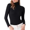 Generico Dolcevita Donna Cotonella - Maglia in Cotone Manica Lunga, Morbida e Calda - Maglia a Collo Alto - Sottogiacca Confortevole per Tutti i Giorni (IT, Testo, Taglia unica, Regular, Regular, 2/S, NERO)