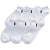 POLO RALPH LAUREN Calzini bassi da donna alla caviglia, confezione da 6, bianchi, taglia 40-46 (taglia scarpe 4-10 1/2), bianco, 9-11