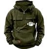 Generic Felpe con cappuccio da uomo con cerniera felpe da uomo in pile con cappuccio coperta spessa termica grafica rugby a maniche lunghe pullover invernale autunno cappuccio maglioni maglioni (verde, L)