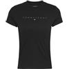 Tommy Jeans Tjw Slim Tonal Linear Tee Ext Dw0Dw20315, Maglietta a Maniche Corte, Donna, Nero (Black), S