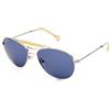 Hally & Son Deus DH501S Occhiali da sole, Unisex, Forma a Goccia, Colore Argento Palladio, Lenti Blu