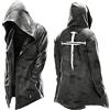 Incorra Assassin's Creed Cardigan Cappotti con Cappuccio Autunno Inverno Pullover Giacca Cosplay Con Coulisse Felpa Retro Ponticello Impermeabile e Antivento Master, bianco, M