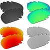 EZReplace Lenti di ricambio per occhiali da sole Oakley Jawbone ventilati (lenti polarizzate) - per montatura Oakley Jawbone ventilata (nero carbonio+verde primavera+rosso fuoco+metallo argento),