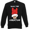 Babloo Felpa Unisex Natalizia Idea Regalo Natale Rock This Christmas Nero XL Girocollo