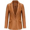 MANYMANY Giacche Blazer da Donna in Ecopelle con Un Bottone, Giacche da Ufficio, Giacche da Lavoro