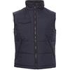 PAYPER Star Gilet Giacca da Lavoro Unisex Uomo Donna 100% Poliestere Chiusura Zip Retro Sagomato Imbottitura Trapuntata Colletto in Pile Blu Navy (S)