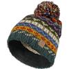 Pachamama Berretto da donna in lana Bobble cappello foderato in pile unico a mano Fair Isle multicolore taglia unica fatta a mano extra caldo Pachamama commercio equo e solidale, verde, blu, rosso, giallo,