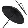 XIEHEMAO Ombrello Samurai con manico lungo, impermeabile e antivento, manico in resina scheletrata, ombrello oversize da 115 cm