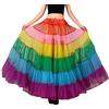 TERNCOEW Multicolore Arcobaleno A-Line Maxi Tutu Gonna Pieghettata Piano Lunghezza Sottogonna Hoopless Da Sposa Mesh Crinolina Sottogonna Senza Cappuccio Crinolina Sottogonna