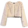 Generic Cappotto lungo da donna in finta pelliccia maniche lunghe caldo inverno giacca stile casual sportiva leggera morbida vestibilità comoda autunno abbigliamento esterno moda (Beige, M)