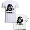 Custom Kit Coppia di T-Shirt Maglietta Jedi Padre Figlio Coordinato Maglia Uomo e a Anche Body Neonato Idea Regalo per Festa del papà Bianche Nere Rosse