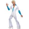 SMIFFYS Uomo Stile Adulto 1970s Disco Maschio Mono Camicia Calzamaglia Carnevale Fancy Dress Costume