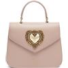 Braccialini Baroque Borsa a mano in similpelle taupe, elegante e raffinata, arricchita da un prezioso cuore gioiello dorato in stile barocco che aggiunge un tocco scenografico a un modello senza
