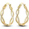Cymyss Orecchini a cerchio da donna in argento Sterling 925, ipoallergenici, stile huggie, 925, Argento sterling, Nessuna pietra preziosa