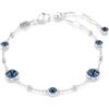 Swarovski Bracciale Imber, Taglio rotondo, azzurro, Placcatura rodio