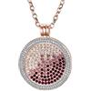 Morella Collana Donna con Pendente in Acciaio Inossidabile e Cubic Zirconia da 70 cm con Moneta Rosa-argentoda 33 mm in Sacchetto di Gioielli