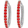 LES FOLIES DI PAOLA GRIECO Coppia di Orecchini a Cerchio Rosso cerchietti strass in argento 925 rodiato - Hoops Collection (12mm)