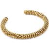 SINGULARU - Brazalete Disco. Acero con Baño en Oro de 18 Kt. Joyas Para Mujer.