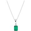 Amen Gioielli, Collana Princess, Collana Donna Argento 925, Rodiato con Zircone Pendente Verde, Regalo Donna