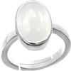 RRVGEM Lab - Anello in argento placcato argento con pietra di luna arcobaleno 15,25 Ratti 14,00 carati, certificato, non riscaldato, con pietra di luna, Placcato argento, Pietra di luna